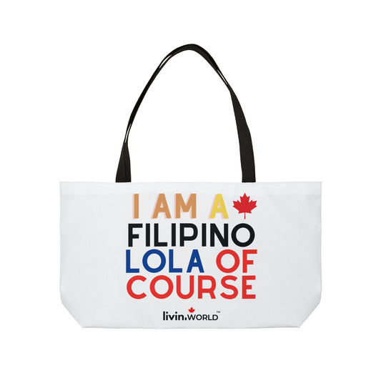 Filipino Lola Canada Weekender Tote Bag